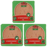 Ikbal Kipboterhamworst paprika 3-pack