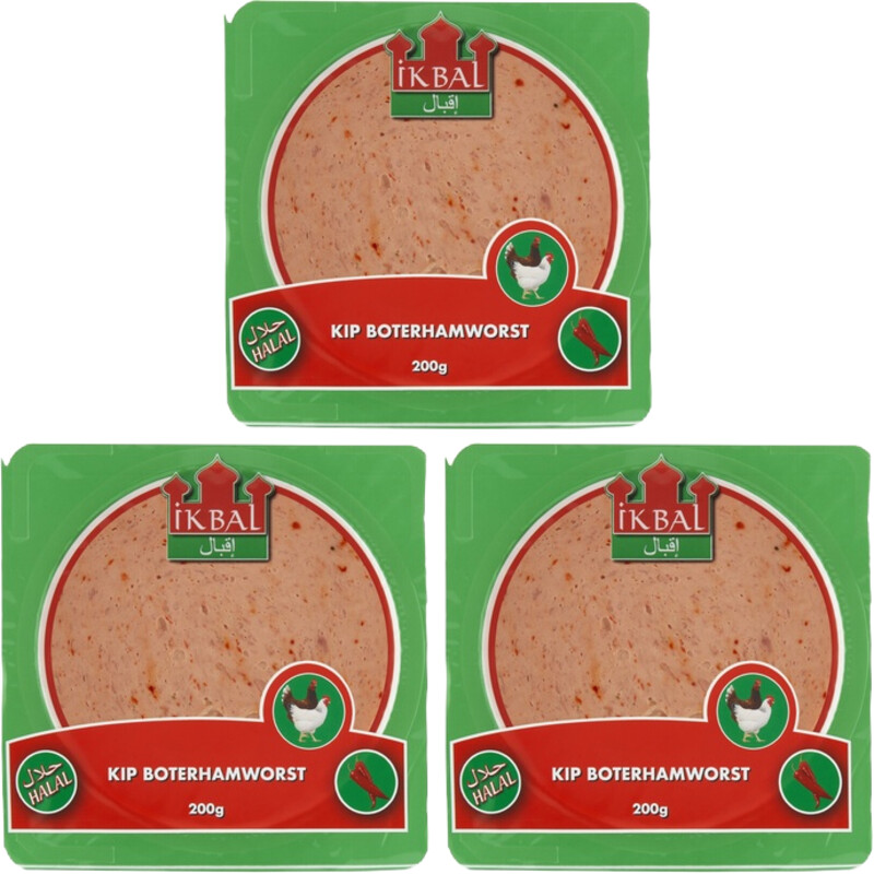 Een afbeelding van Ikbal Kipboterhamworst paprika 3-pack