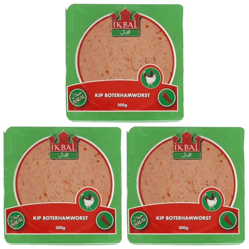 Ikbal Kipboterhamworst paprika 3-pack