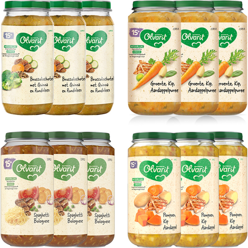 Een afbeelding van Olvarit variatiemenu 15+mnd 12-pack
