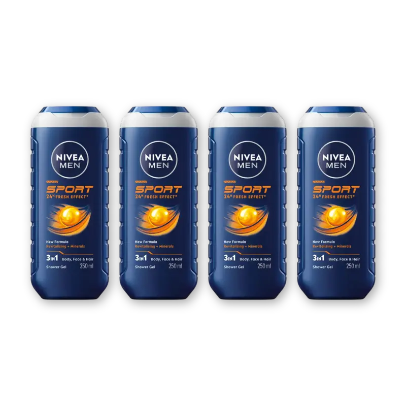NIVEA Men sport fresh effect shower gel 4-pack