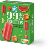 Een afbeelding van AH 99% fruitijs watermeloen appel munt