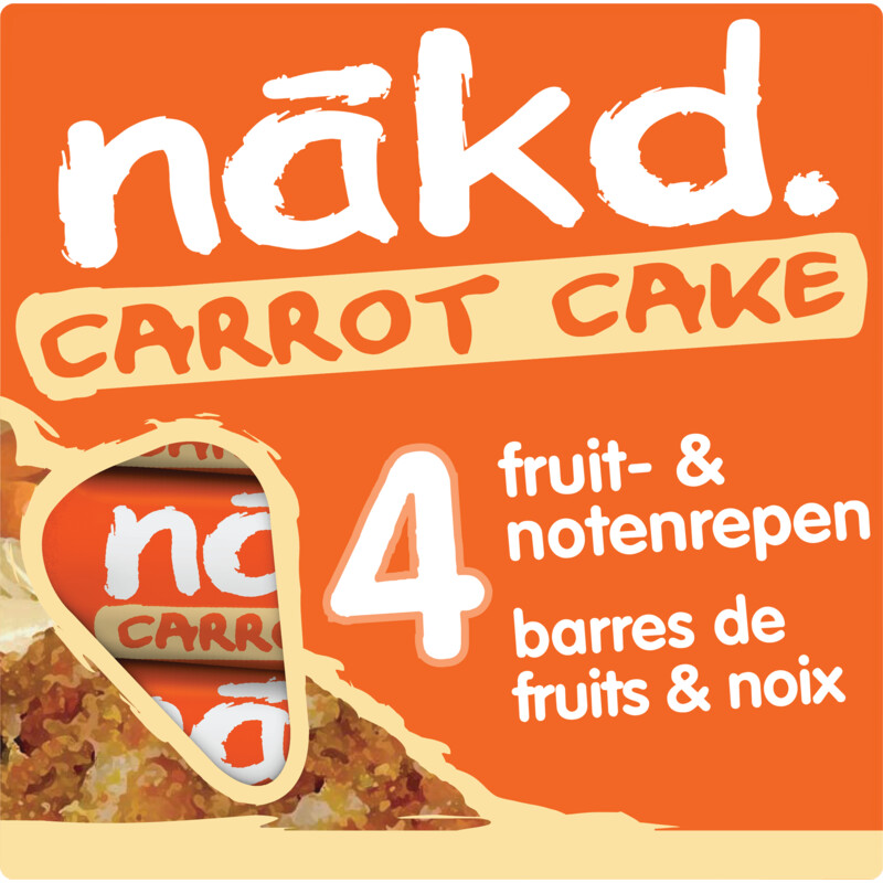 Een afbeelding van Nakd. Carrot cake bars
