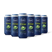 NIVEA Men energy douchegel 3-in-1 met mint 6pk
