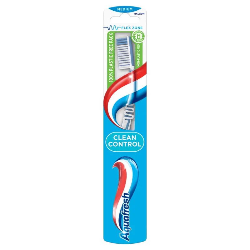 Clean Control Medium dagelijkse Tandenborstel , in 100% plasticvrije verpakking
