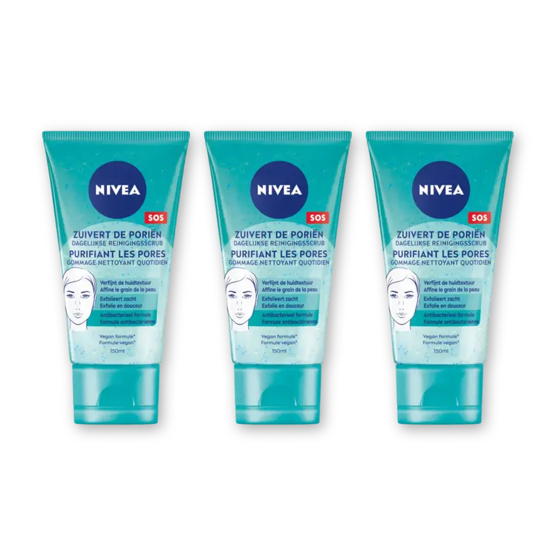 NIVEA Dagelijkse reinigingsscrub 3-pack