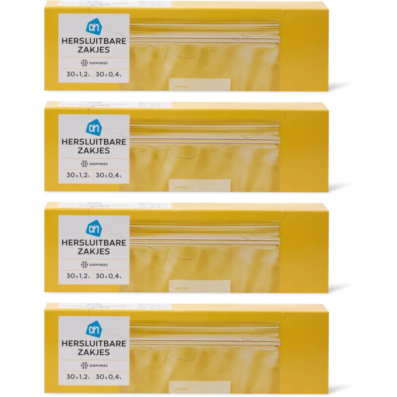 AH Hersluitbare zakjes 0.4L + 1.2L 4-pack