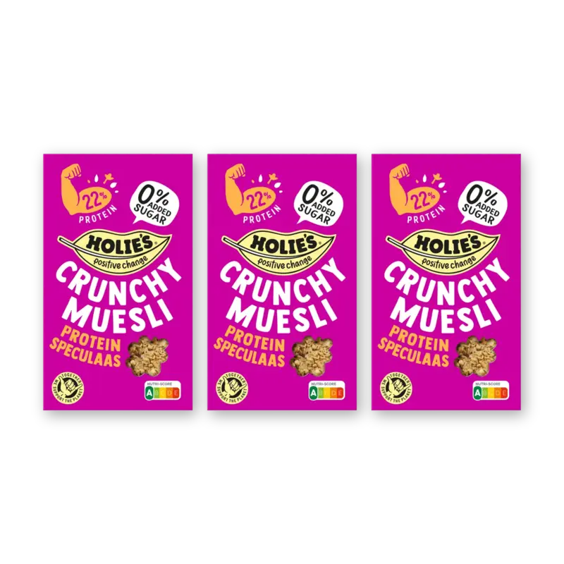 Holie's Crunchy muesli protein speculaas 3-pack