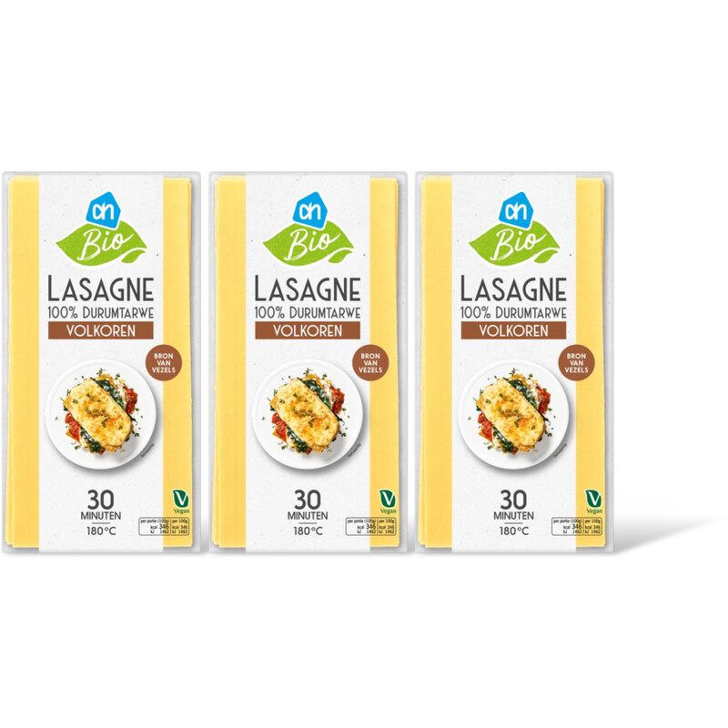 AH Biologisch Lasagne volkoren 3-pack