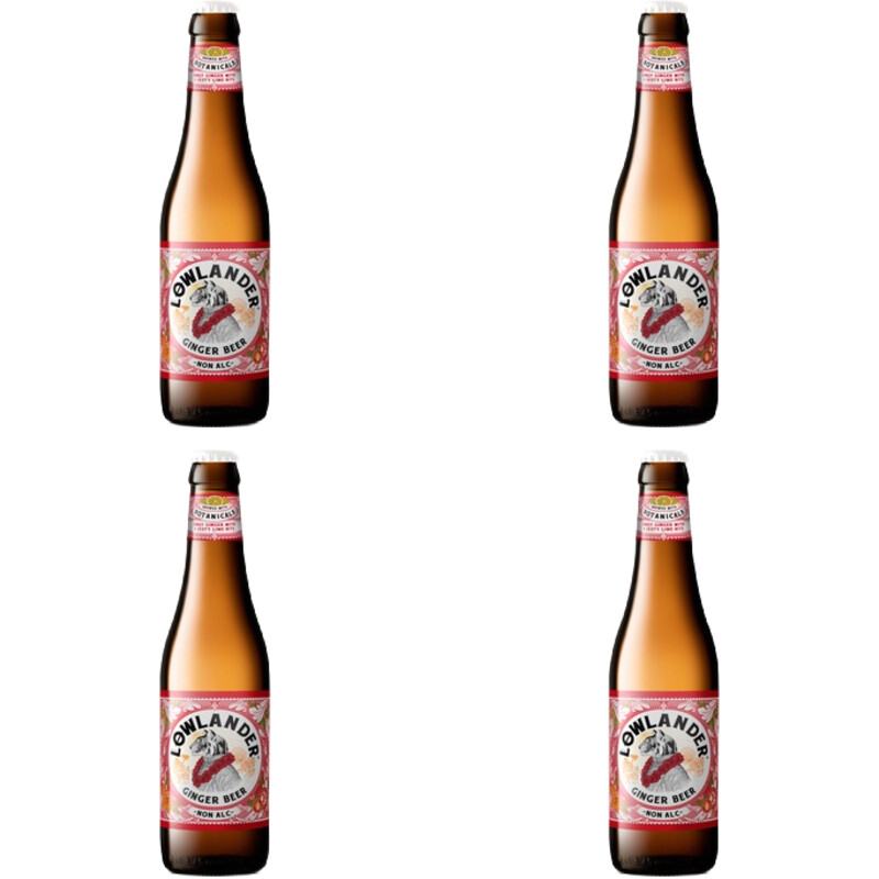Een afbeelding van Lowlander Ginger beer non-alc 4-pack
