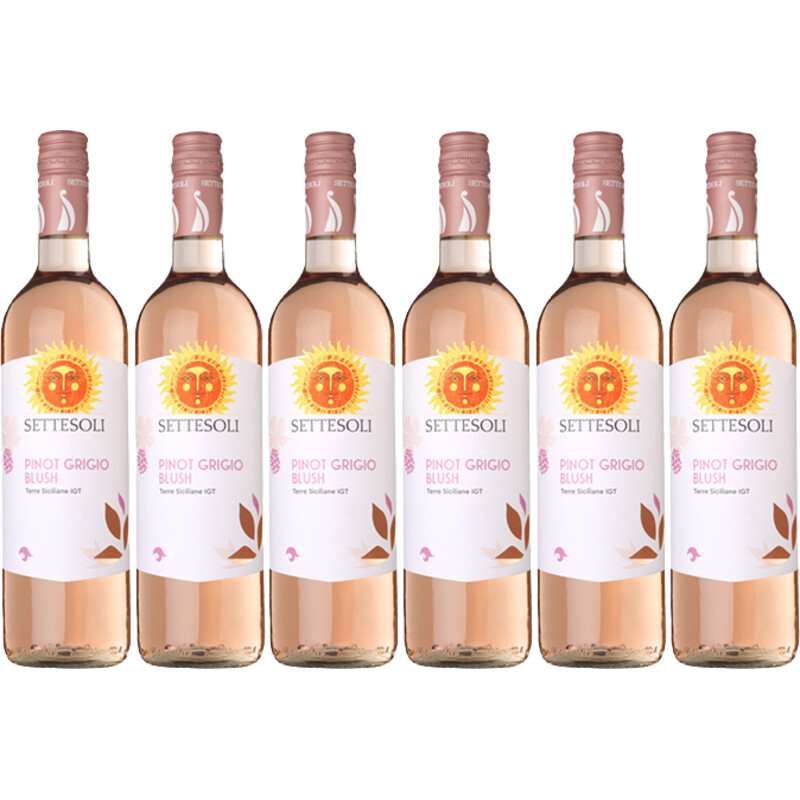 Een afbeelding van Settesoli Pinot grigio blush rosé 6 flessen