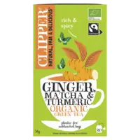 Clipper Ginger matcha turmeric organic green tea