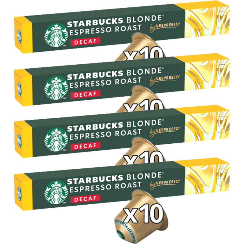 Een afbeelding van Starbucks Blonde espresso roast decaf 4-pack