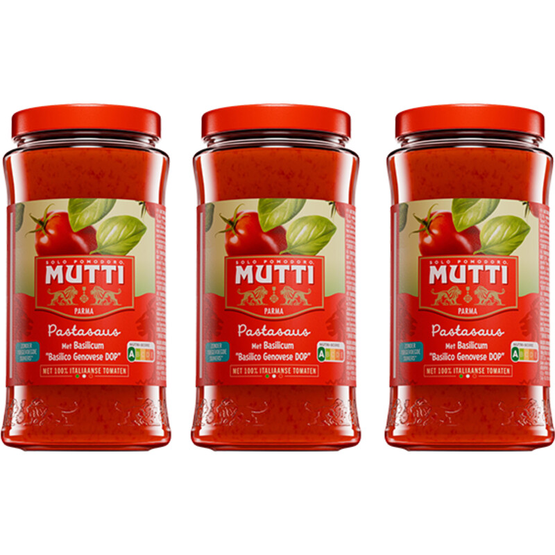 Een afbeelding van Mutti Pastasaus met basilicum 3-pack