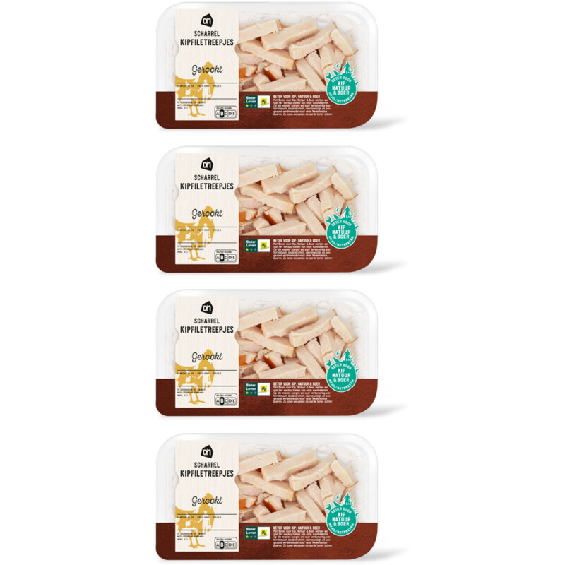 AH Scharrel kipfiletreepjes gerookt 4 pack