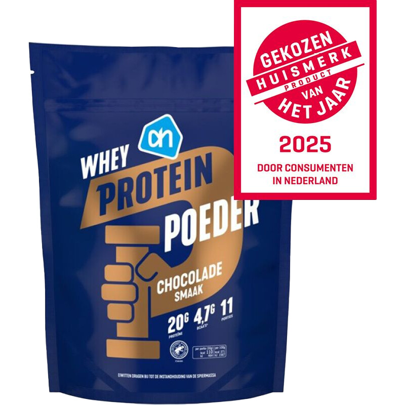 Een afbeelding van AH Whey protein shake chocolade