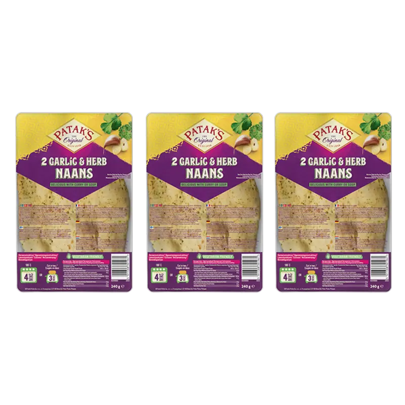 Patak's Naan garlic & coriander 3-pack