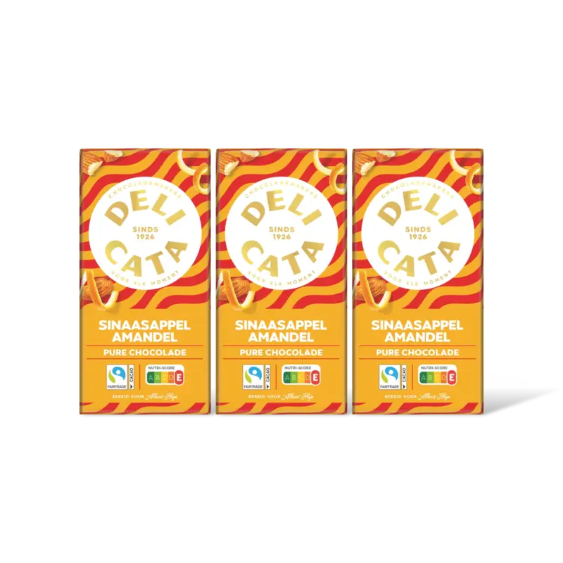 Delicata Reep pure chocola sinasappl amandel 3pk