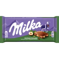 Milka Chocoladereep gebroken hazelnoten