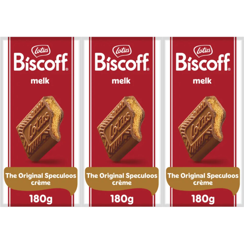 Lotus Biscoff Speculoos melkchocolade crème 3-pack