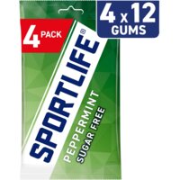 Een afbeelding van Sportlife Peppermint sugar free gums 4-pack