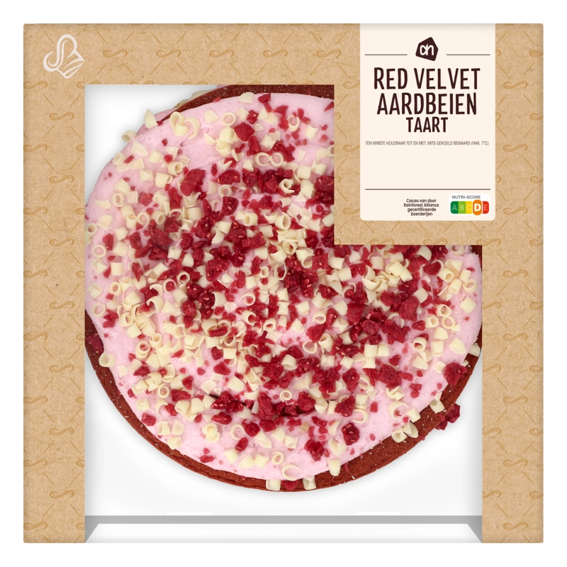 AH Red velvet aardbei taart