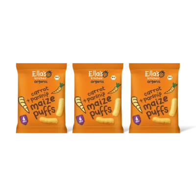 pdp-image-Ella's kitchen Maize puffs wortel + pastinaak 6m+ 3-pck