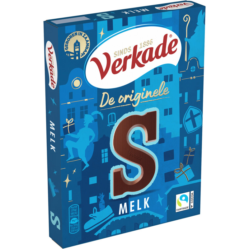 Een afbeelding van Verkade Chocoladeletter melk S