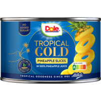 Een afbeelding van Dole Tropical gold ananasschijven op sap