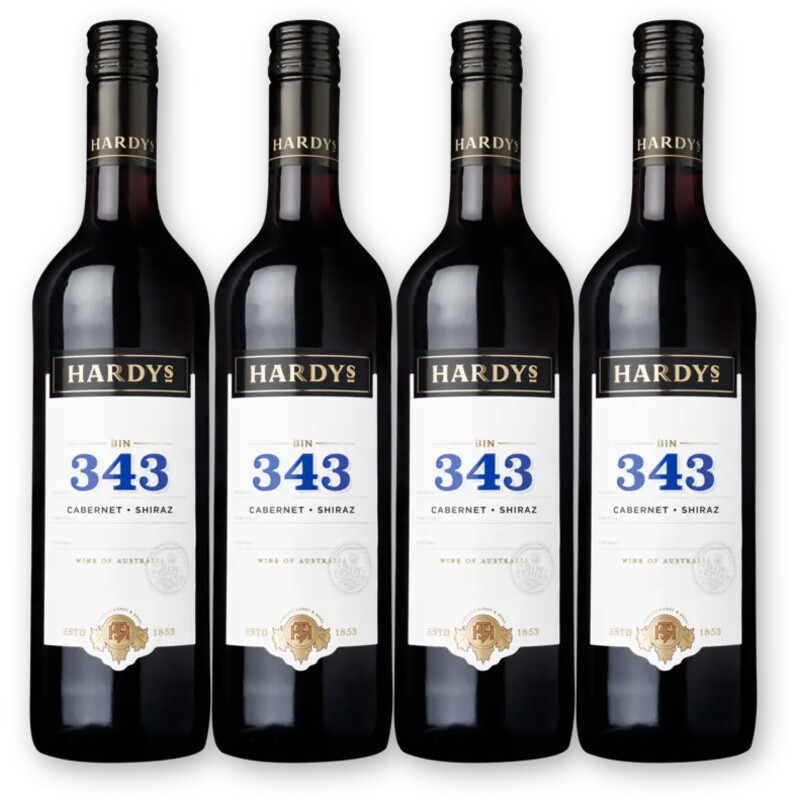 Hardys Hardys Bin 343 Cab Shiraz 4 flessen