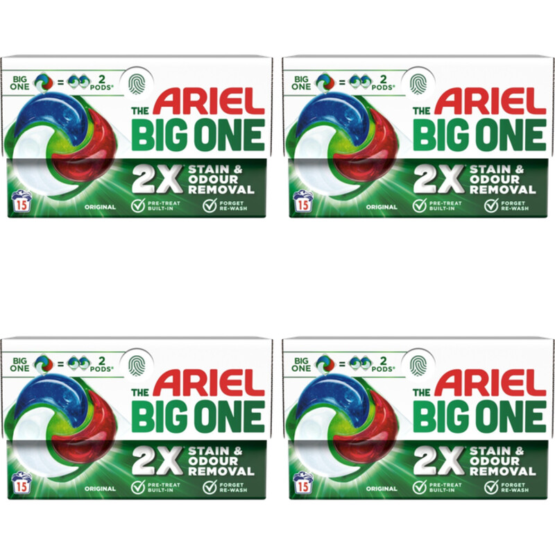Een afbeelding van Ariel Pods original big one wascapsules 4-pack