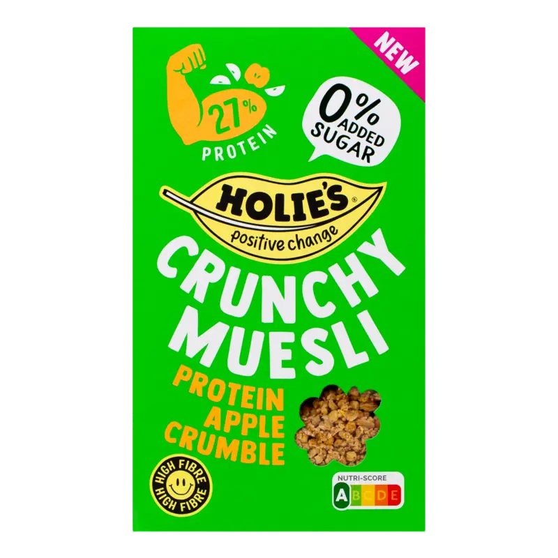 Crunchy muesli protein apple crumble