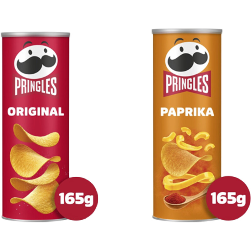Een afbeelding van Pringles Original & Paprika snack pakket