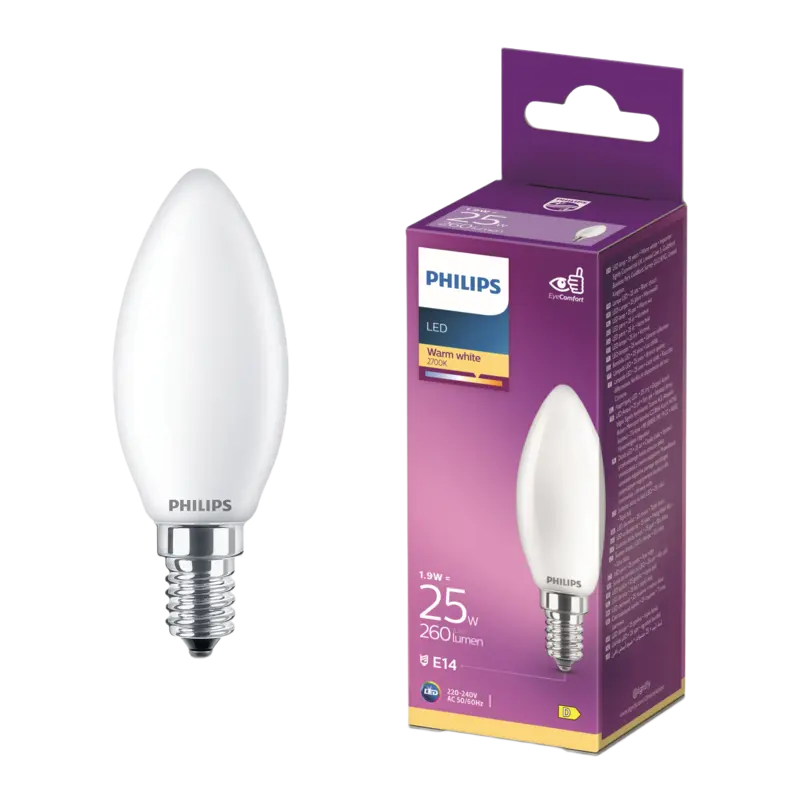 Led fil kaars mat E14 25W