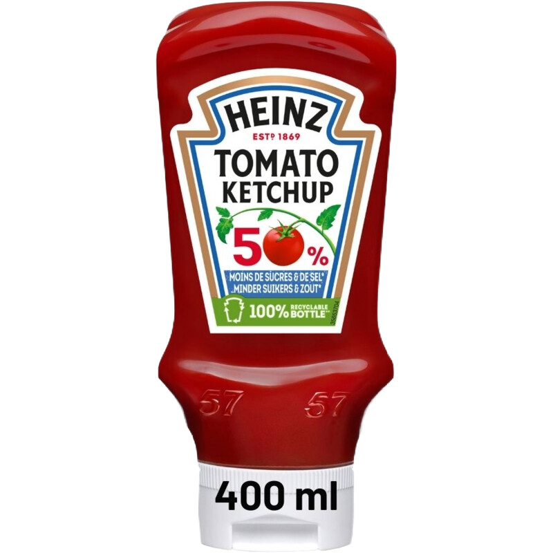 Een afbeelding van Heinz Tomato ketchup 50% minder suikers & zout