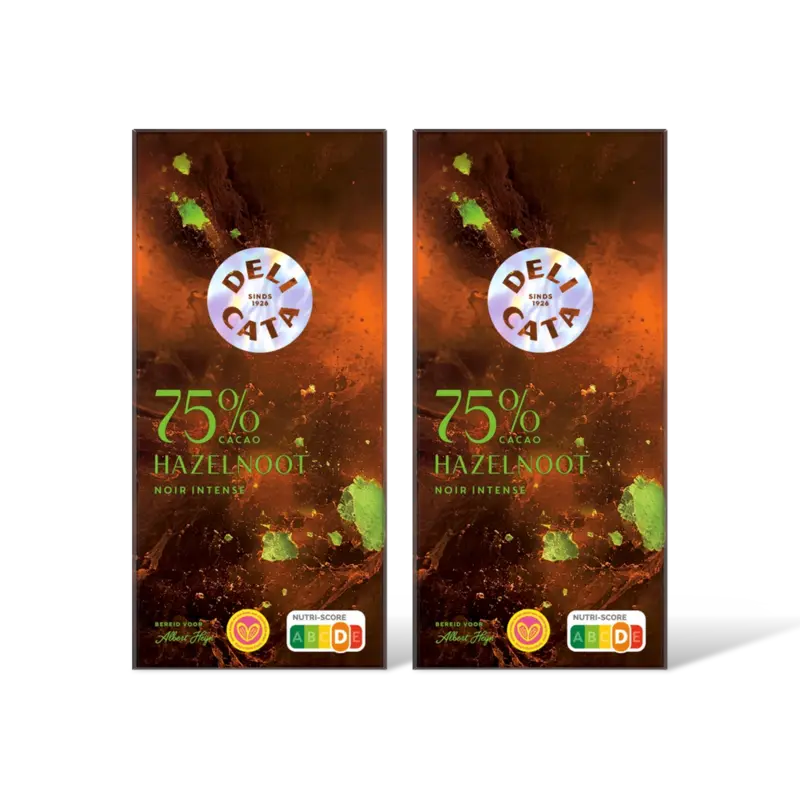 Delicata Reep 75% hazelnoot 2-pack
