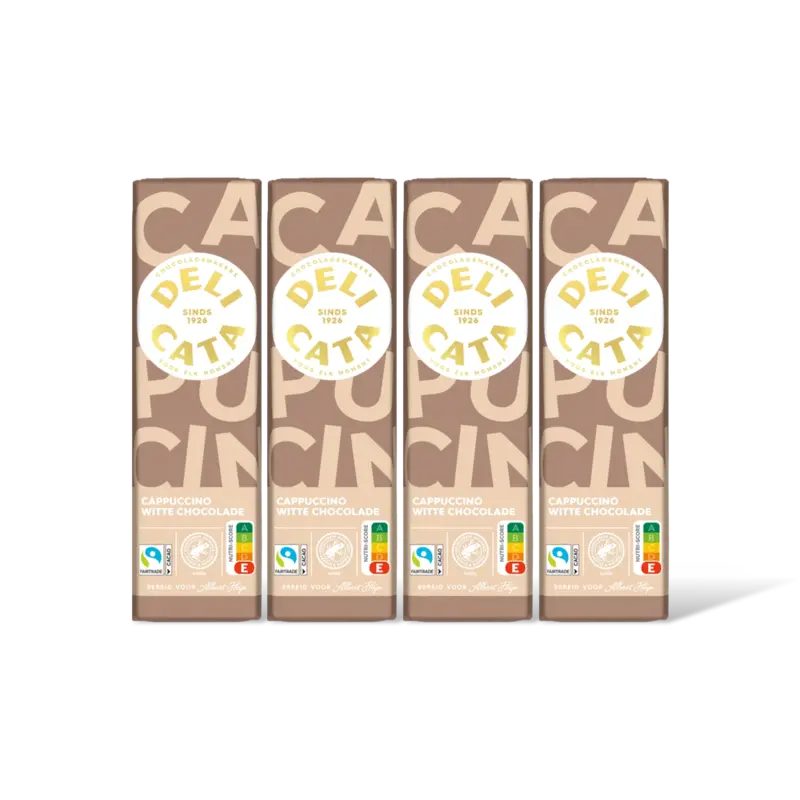 Delicata Reep witte chocolade cappuccino 4-pack