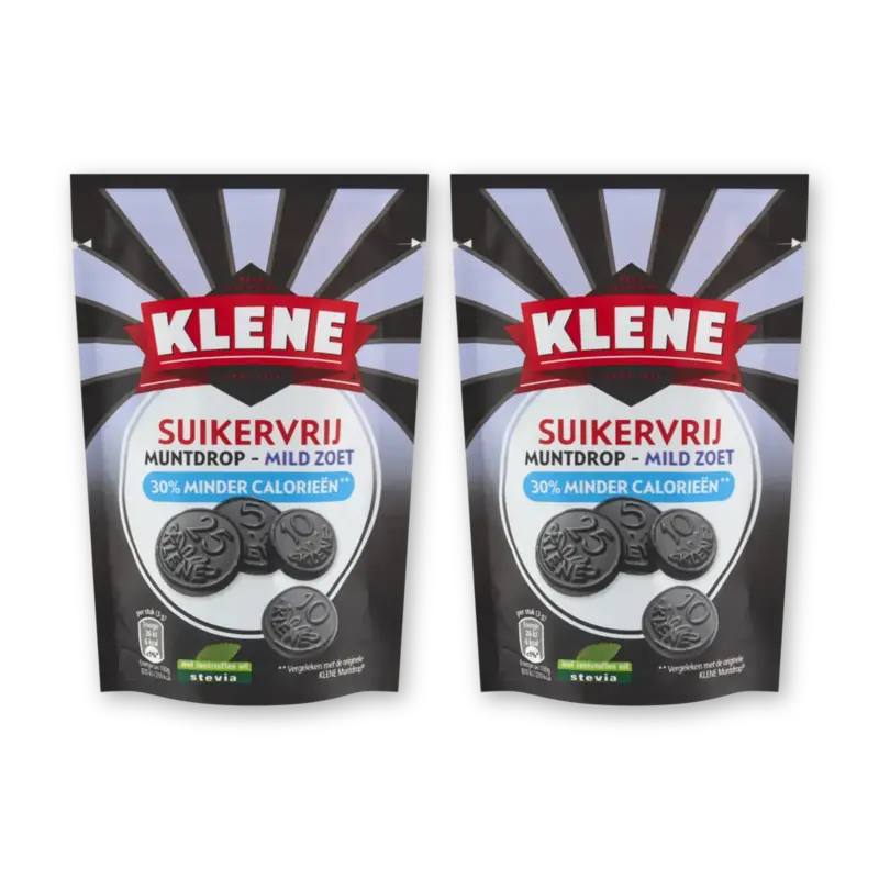 Klene Suikervrij muntdrop 2-pack