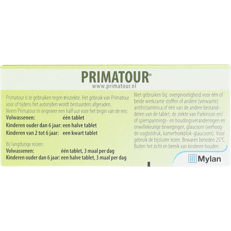 Een afbeelding van Primatour Reistabletten
