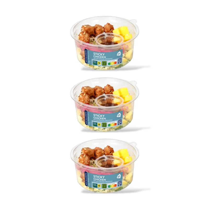 Mini saladbowl sticky chicken 3-pack