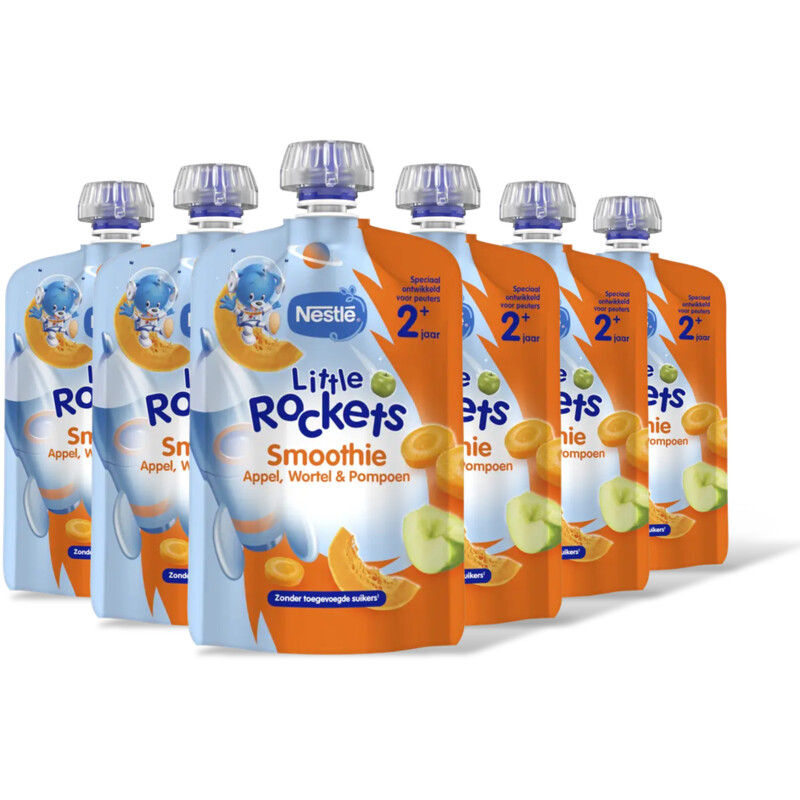 Nestlé Little Rockets Knijpfruit pompoen 2+ 6pk