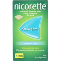 Een afbeelding van Nicorette Menthol mint kauwgom 4mg nicotine