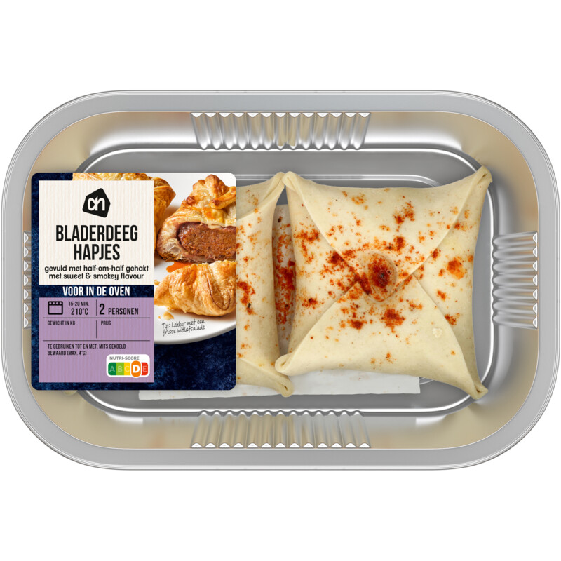 Een afbeelding van AH Voor in de oven bladerdeeghapjes gehakt