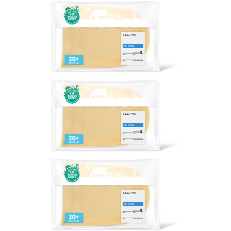 AH Kaas belegen 20+ plakken 3-pack