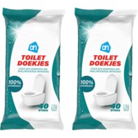 Een afbeelding van AH Toilet reinigingsdoekjes vochtig 2-pack