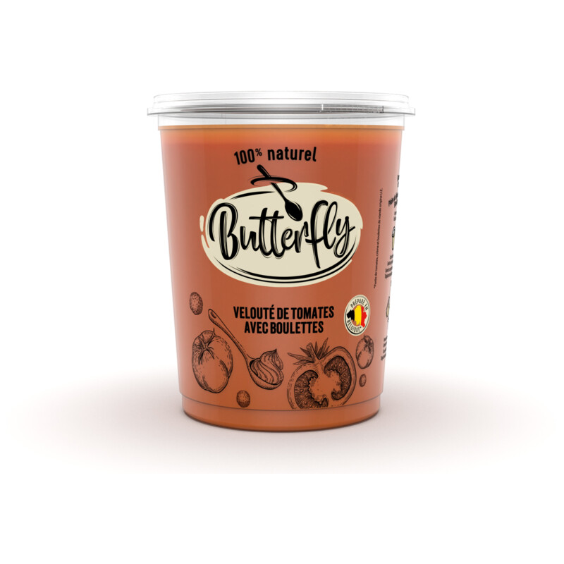 Een afbeelding van Butterfly Tomatenroomsoep met balletjes bel