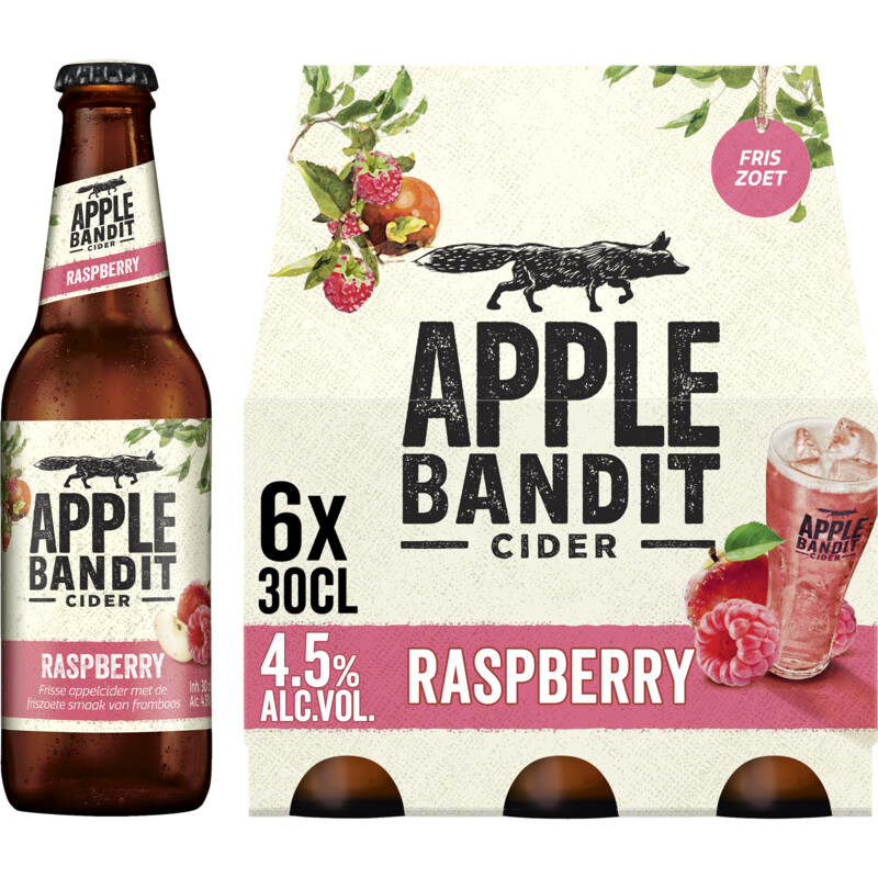 Een afbeelding van Apple Bandit Raspberry cider 6-pack