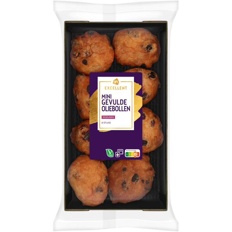 Een afbeelding van AH Excellent Mini gevulde oliebollen rozijnen