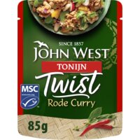 Een afbeelding van John West Twist tonijn rode curry