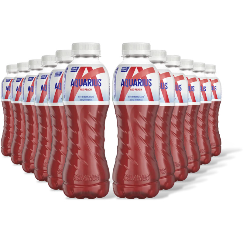 Aquarius Red peach zero sugar 12-pack